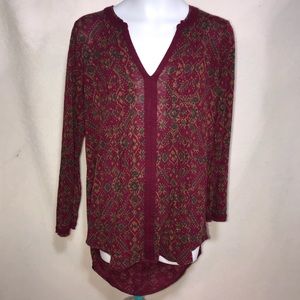 Lucky Brand Burgundy blouse